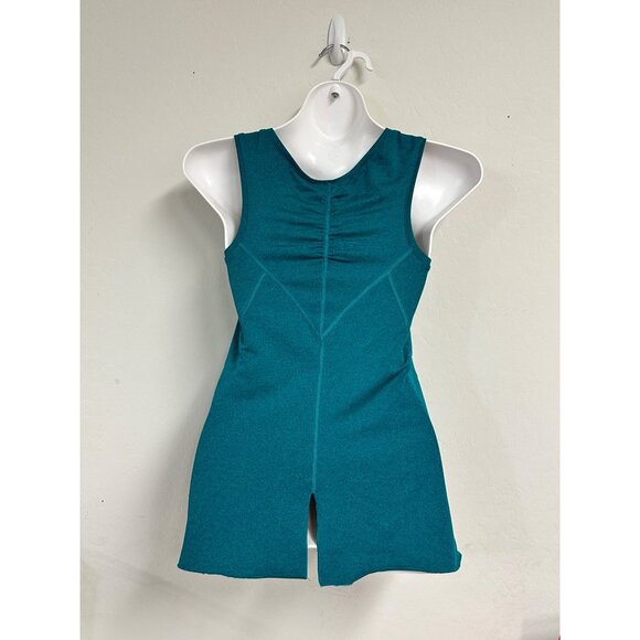 Woman's Teal Anue Yoga Athletic Back Slit Stretch Tank Top Size Small - Picture 2 of 10